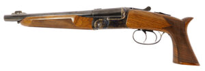 Davide Pedersoli 020S640410 Howdah 45 Colt (LC)/410 Ga 1rd 10.25" Rifled Blue Barrel, Case Hardened Receiver, Manual Extractors, Automatic Safety On The Hammers, Oiled Walnut Stock