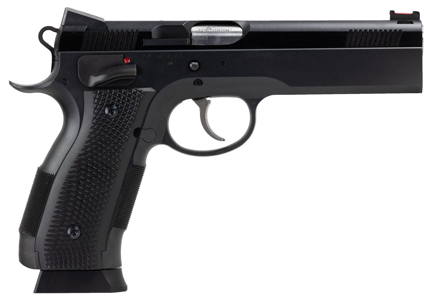 CZ-USA 91731 A01-LD 9mm Luger Pistol CZ-USA 91731 A01-LD 9mm Luger pistol match grade bull barrel steel frame blued finish | Shop Golden Brothers Co.