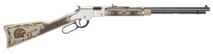 Henry H004AE Golden Boy Silver American Eagle Full Size 22 Short, 22 Long, 22 LR, 16 LR/21 Short, 20" Blued Barrel, Nickel-Plated Metal Finish & Ivory American Walnut Stock Right Hand
