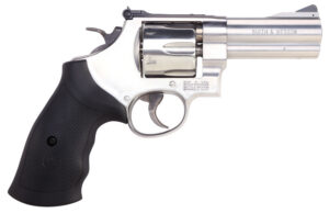 Smith & Wesson 12463 Model 610 N-Frame 10mm Auto/40 S&W 6 Shot 4" Stainless Steel Barrel, Cylinder & Frame, Black Finger Grooved Grip, Internal Lock Safety, Exposed Hammer