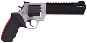 Taurus 2454065RH Raging Hunter 454 Casull 5rd 6.75" Matte Black Oxide Cylinder & Barrel Matte Stainless Steel Frame Black Rubber with Integrated Red Cushion Insert Grip