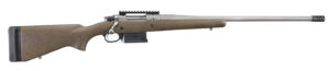 Ruger 47198 Hawkeye Long-Range Hunter Full Size 6.5 Creedmoor 5+1 22" Matte Stainless Steel Threaded Barrel, Picatinny Rail Stainless Steel Receiver, Black Speckled Brown Adj LOP Laminate Stock