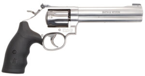 Smith & Wesson 12460 Model 648 K-Frame Frame 22 WMR 8 Shot 6" Stainless Steel Barrel, Cylinder & Frame, Black Finger Grooved Grip, Internal Lock Safety, Exposed Hammer