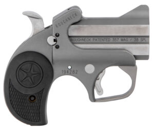 Bond Arms BARN Roughneck 38 Special/357 Mag 2 Shot 2.50" Rough Matte Stainless Steel Barrel & Frame, Black Rubber Grips