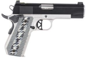 Dan Wesson 01825 V-Bob 45 ACP 8+1 4.25" Stainless Match Grade Barrel, Blued Serrated Stainless Steel Slide, Stainless Steel Frame w/Beavertail, Black/Gray G10 Grip, Ambidextrous