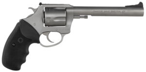 Charter Arms 74460 Bulldog Target Large 44 Special, 5 Shot 6" Matte Stainless Steel Barrel, Cylinder & Frame w/Black Finger Grooved Rubber Grip