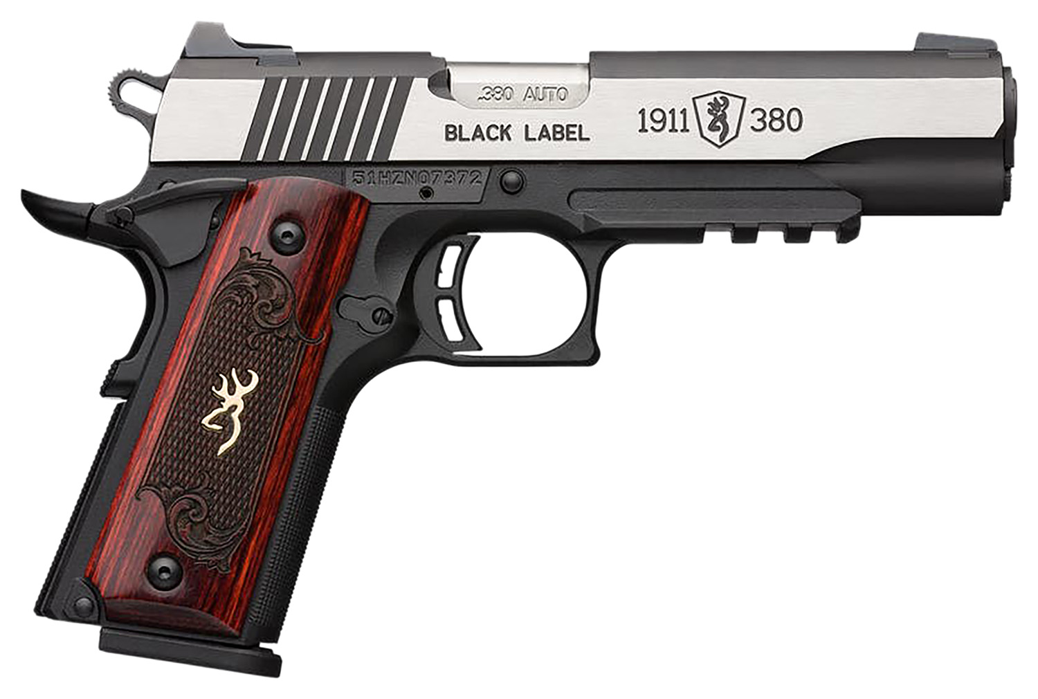Browning 1911 380 Black Label Pro Rail Compact Night Sights Browning 1911 380 Black Label Pro Rail Compact Night Sights | Golden Brothers Co