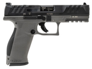 Walther Arms 2858371 PDP 9mm Luger 18+1 4.50" Black Polygonal Rifled Barrel, Black Optic Ready/Serrated Slide, Gray Polymer Frame w/Picatinny Rail, Black Performance Duty Texture Grips, Ambidextrous