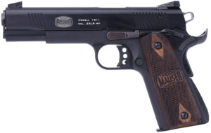 Mauser Rimfire 4110602 1911 22 LR 10+1 5" Black Steel Barrel, Black Serrated Slide, Black Aluminum Frame w/Beavertail, Walnut Grip, Ambidextrous