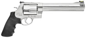 Smith & Wesson 163460 Model 460 XVR Extra Large 460 S&W Mag 5 Shot 8.38" Satin Compensated Barrel, Satin Cylinder, Satin Stainless Steel Frame, Black Finger Grooved Grip, Exposed Hammer