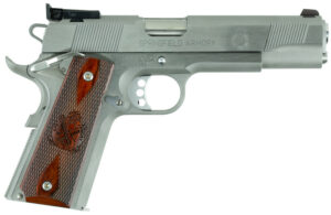 Springfield Armory PI9134LCA 1911 Loaded Target *CA Complaint 9mm Luger 9+1, 5" Stainless Match Grade Barrel, Serrated Slide & Frame w/Beavertail, Crossed Cannon Cocobolo Grip