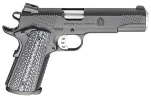 Springfield Armory PC9108LCA18 1911 TRP *CA Compliant 45 ACP 7+1, 5" Match Grade Stainless Steel Barrel, Black Cerakote Serrated Carbon Steel Slide &^ Frame w/Beavertail, Black G10 Grip
