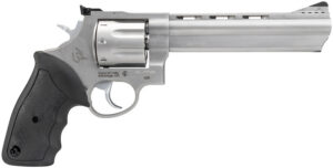Taurus 2-608069 608 Large 357 Mag/38 Special +P 8 Shot 6.50" Matte Stainless Steel Ported Barrel, Cylinder & Frame, Black Finger Grooved Rubber Grip, Transfer Bar Safety, Exposed Hammer