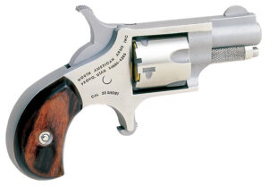 North American Arms 22S Mini-Revolver 22 Short 5rd 1.13" Barrel, Overall Stainless Steel Finish, Rosewood Birdshead Grip