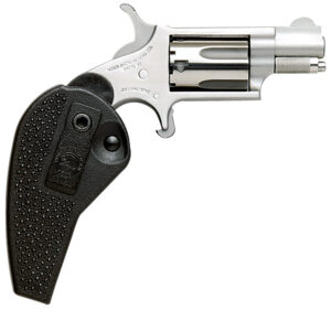North American Arms 22MSHG Mini-Revolver Compact Frame 22 WMR 5 Shot 1.13" Stainless Steel Barrel, Frame & Cylinder, Black Synthetic Holster Grip, Exposed Hammer