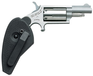 North American Arms 22MCHG Mini-Revolver 22 LR/22 WMR 5 Shot 1.63" Stainless Steel Barrel, Frame & Cylinder, Black Synthetic Holster Grip, Exposed Hammer