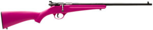 Savage Arms 13780 Rascal Youth 22 LR 1rd 16.13" Matte Black Sporter Barrel, Matte Black Carbon Steel Receiver, Pink Fixed Synthetic Stock, Right Hand