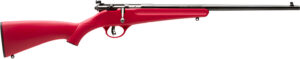 Savage Arms 13795 Rascal Youth 22 LR 1rd 16.13" Matte Black Sporter Barrel, Matte Black Carbon Steel Receiver, Red Fixed Synthetic Stock, Right Hand