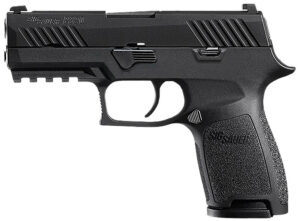 Sig Sauer 320C45BSS P320 Compact 45 ACP 9+1 3.90" Black Carbon Steel Barrel, Black Nitron Serrated Slide, Black Stainless Steel Frame w/Picatinny Rail Black Polymer Grips Right Hand