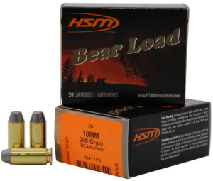 HSM 10MM9N20 Bear Load 10mm Auto 200 gr Lead Round Nose Flat Point 20 Per Box/ 20 Case