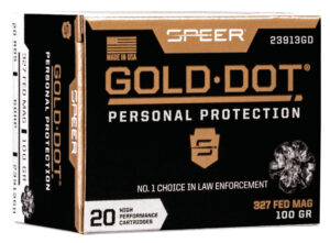 Speer 23913GD Gold Dot Personal Protection 327FederalMag 100gr Hollow Point 20 Per Box/10 Case