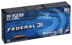 Federal V22250VM2 Varmint & Predator 22-250Rem 55gr Hornady V-Max 20 Per Box/10 Case