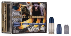 Federal P45SHC1 Premium 45ACP+P 240gr Solid Core Synthetic Flat Nose 20 Per Box/10 Case