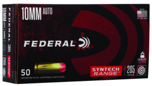 Federal AE10SJ1 Syntech Range 10mmAuto 205gr Total Syntech Jacket Flat Nose 50 Per Box/10 Case