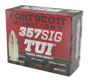Fort Scott Munitions 357SIG095SCV Tumble Upon Impact (TUI) 357Sig 95gr Solid Copper Spun 20 Per Box/25 Case