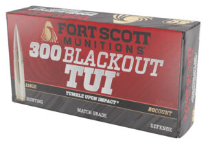 Fort Scott Munitions 300115SCV Tumble Upon Impact (TUI) 300Blackout 115gr Solid Copper Spun 20 Per Box/25 Case