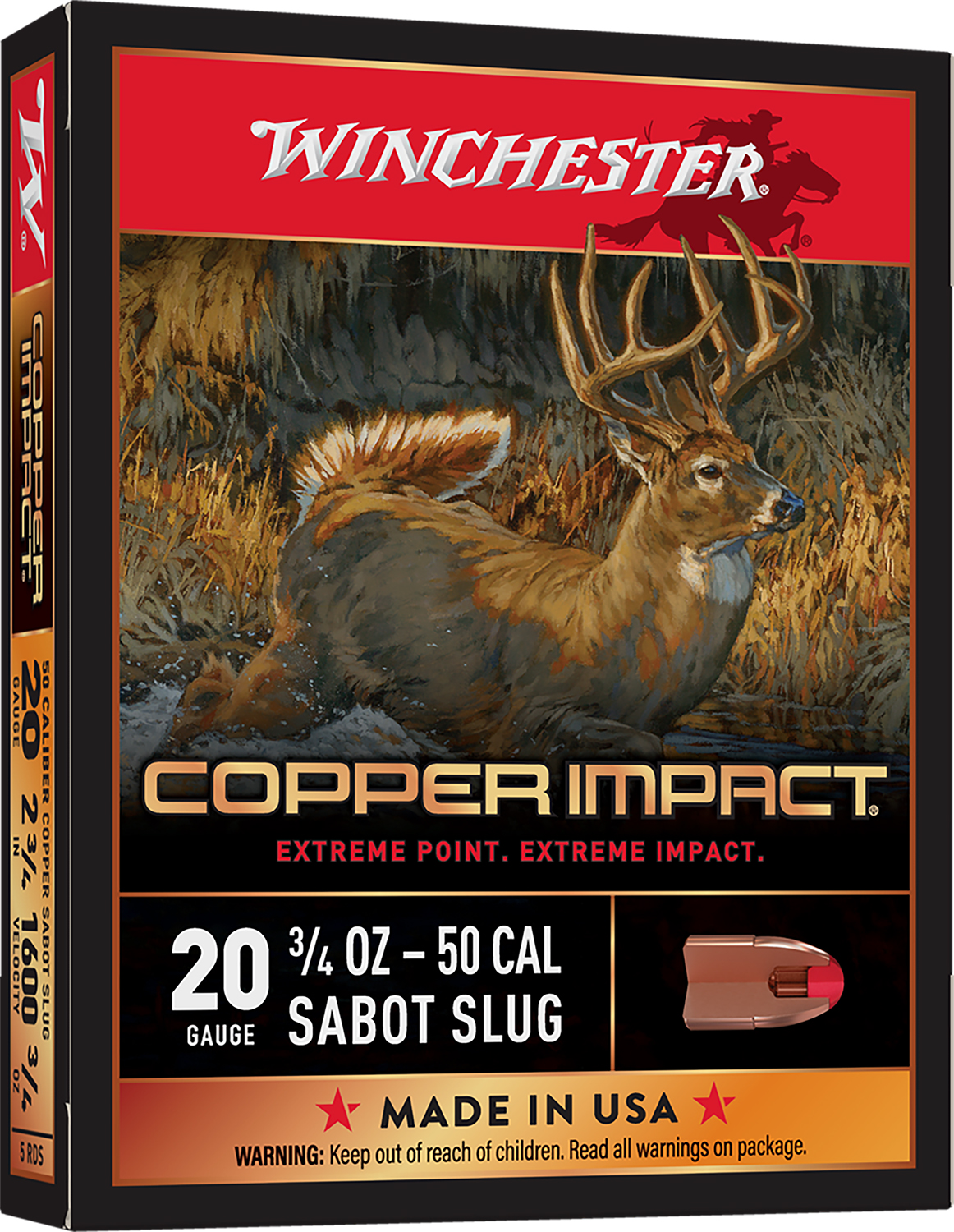 Winchester Copper Impact 20 Gauge Sabot Slug Winchester Copper Impact 20 Gauge Sabot Slug | Golden Brothers Co