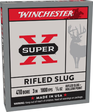 Winchester Ammo X413RS5 Super X 410Gauge 3" 1/4oz Rifled Slug Shot 5 Per Box/50 Case
