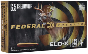 Federal P65CRDELDX1 Premium ELD-X 6.5Creedmoor 143gr 20 Per Box/10 Case