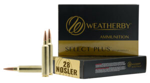 Weatherby M28NS163HCB Select Plus 28Nosler 163gr Hammer Custom 20 Per Box/10 Case