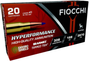Fiocchi 308TTSX Hyperformance 308Win 168gr Barnes Tipped TSX 20 Per Box/10 Case