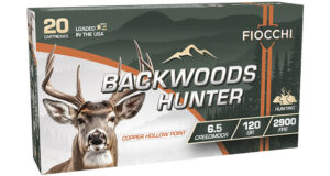 Fiocchi 65CMBHC Backwoods Hunter 6.5Creedmoor 120gr Copper Hollow Point 20 Per Box/10 Case