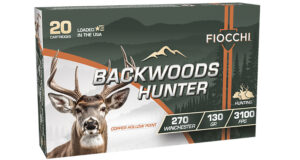 Fiocchi 270BHC Backwoods Hunter 270Win 130gr Copper Hollow Point 20 Per Box/10 Case