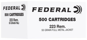 Federal FC223F500 223Rem 55gr Full Metal Jacket 500 Per Box/2 Case