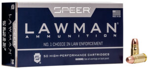 Speer 54232 Lawman Training Clean-Fire 357Sig 125gr Total Metal Jacket Flat Nose 50 Per Box/20 Case