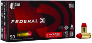 Federal AE40SJAP1 American Eagle Syntech Action Pistol 40S&W 205gr Total Syntech Jacket Flat Nose 50 Per Box/10 Case