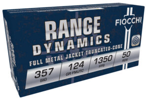Fiocchi 357SIGAP Range Dynamics 357Sig 124gr Full Metal Jacket 50 Per Box/20 Case
