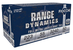 Fiocchi 223A Range Dynamics 223Rem 55gr Full Metal Jacket Boat Tail 50 Per Box/20 Case