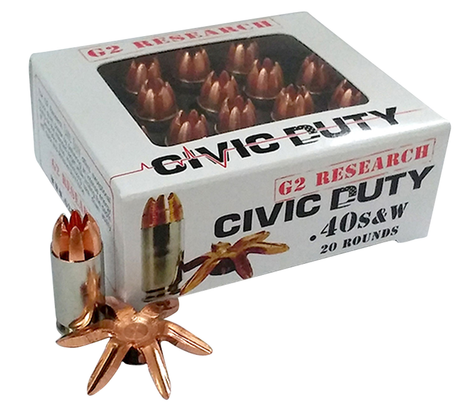 G2 Civic Duty 40 S&W Copper Expansion Ammo 122gr G2 Civic Duty 40 S&W Copper Expansion Ammo 122gr | Golden Brothers Co