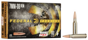 Federal P708C Premium 7mm-08Rem 140gr Barnes TSX 20 Per Box/10 Case