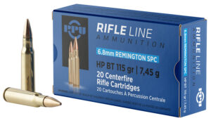 PPU PP68H Standard Rifle 6.8mmRemSPC 115gr Hollow Point Boat Tail 20 Per Box/50 Case