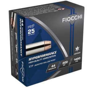 Fiocchi 44XTPB25 Hyperformance 44RemMag 200gr Hornady XTP Hollow Point 25 Per Box/20 Case