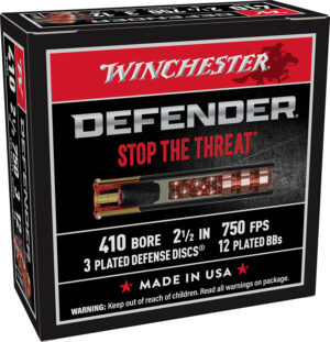 Winchester Ammo S410PDX1 PDX1 Defender 410Gauge 2.50" 3Defense Discs 12BBs Shot 10 Per Box/10 Case