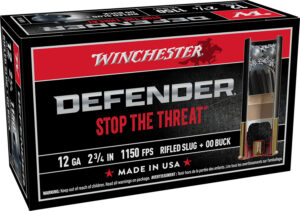 Winchester Ammo S12PDX1 PDX1 Defender Combo 12Gauge 2.75" 1oz Rifled Slug 3Plated 00Buck Shot 10 Per Box/10 Case