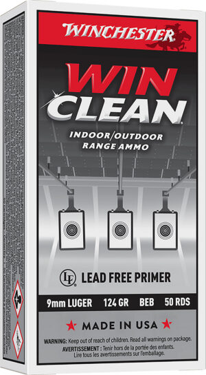 Winchester Ammo WC92 Super X 9mmLuger 124gr Winclean Brass Enclosed Base 50 Per Box/10 Case