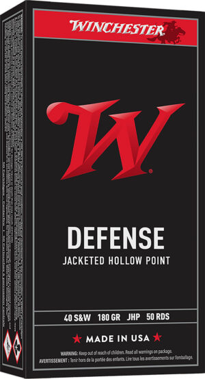 Winchester Ammo USA40JHP USA 40S&W 180gr Jacketed Hollow Point 50 Per Box/10 Case